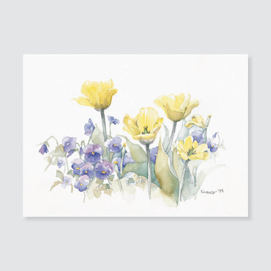 120 tulips with pansies note card / mini-note card