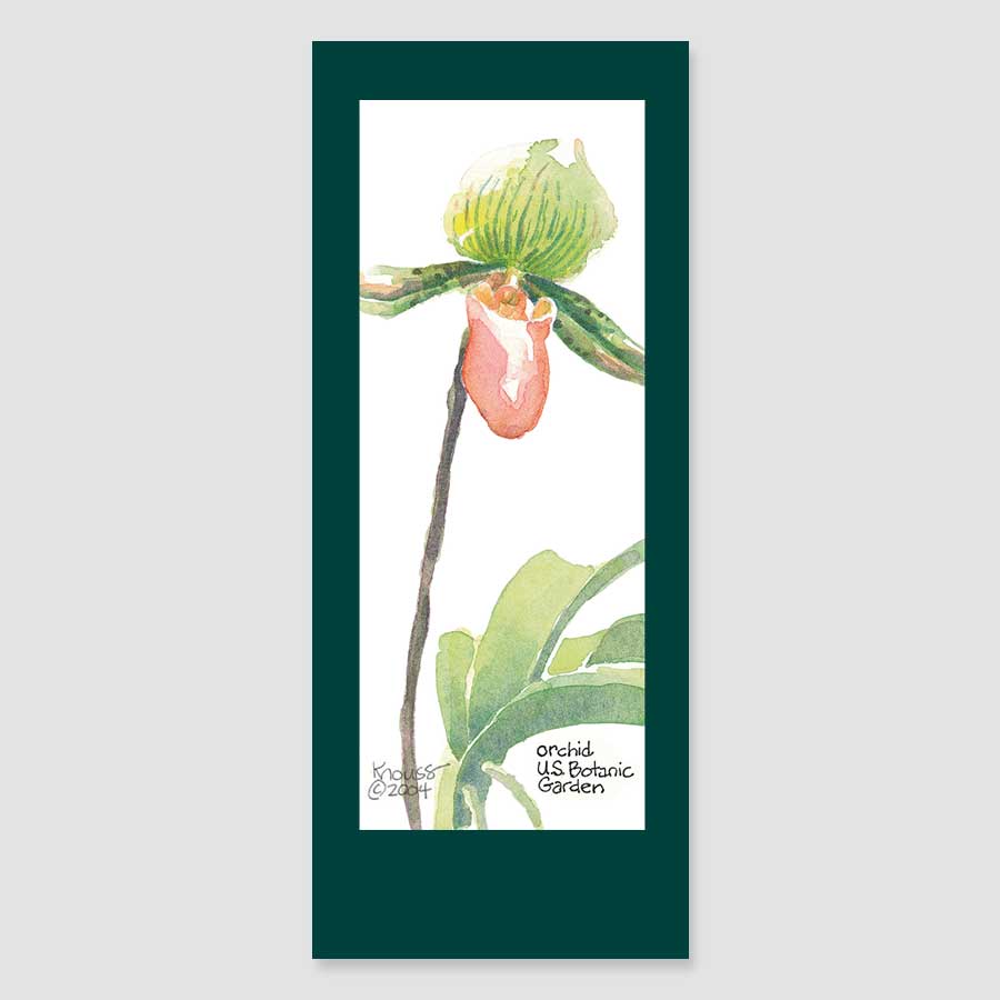 181BMC orchid bookmark card