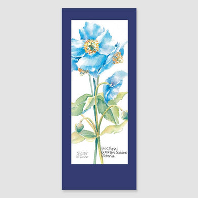 185BMC blue poppy bookmark card